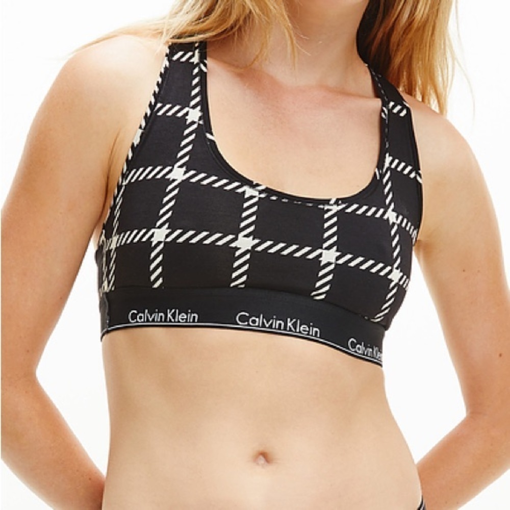 Calvin Klein Modern Cotton Bralette L Window Pane Black